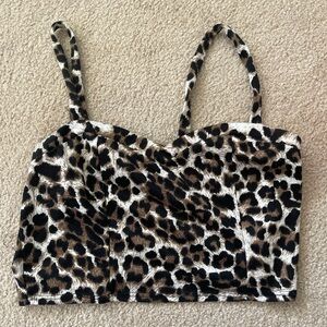 Charlotte Russe Black and White Bustier Crop Camisole